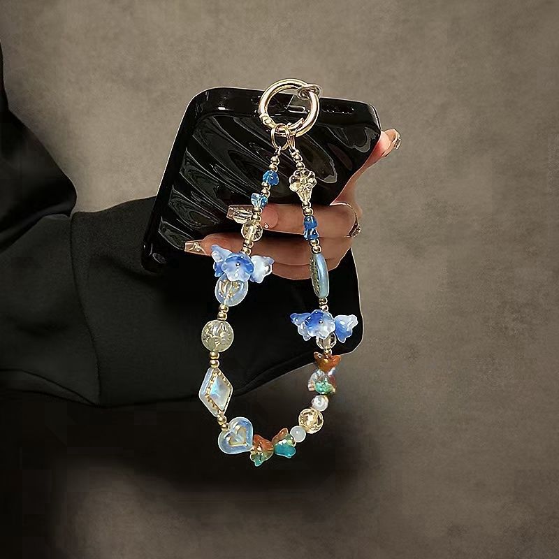 Decorative Flower-Themed Beaded Keychain Stornfield