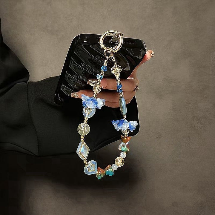 Decorative Flower-Themed Beaded Keychain Stornfield