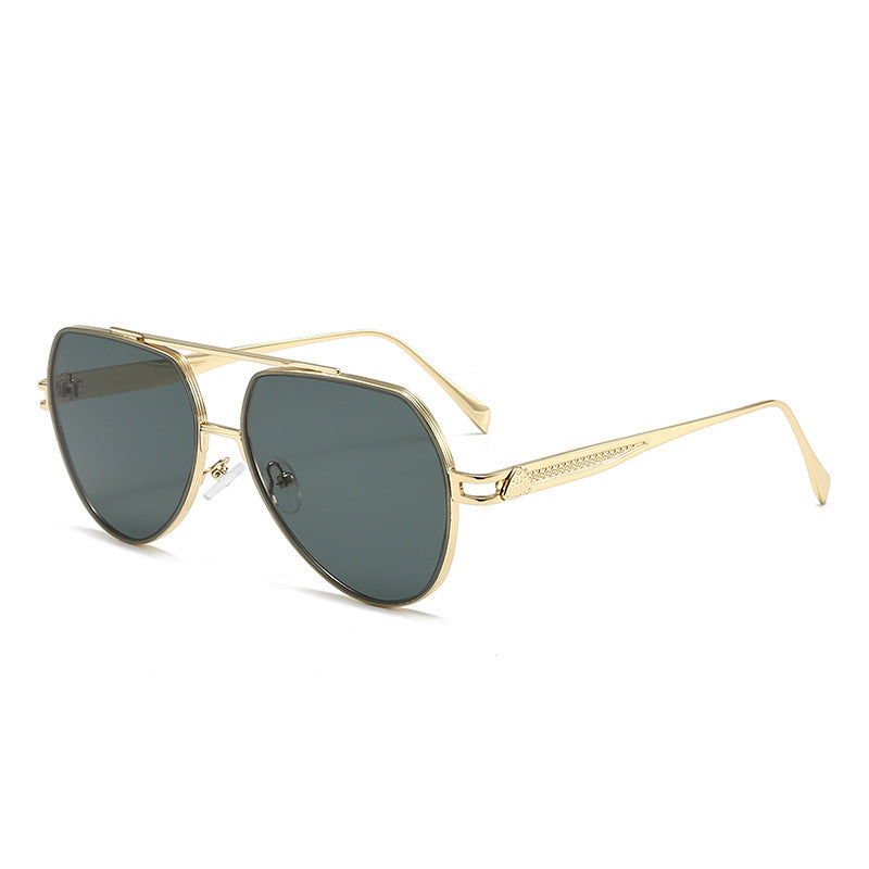 Women's designer sunglasses in a stylish, curved metal frame Stornfield