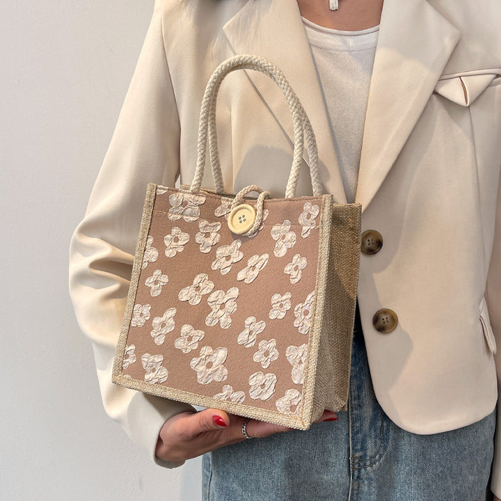 Floral Print Handcrafted Tote Bag