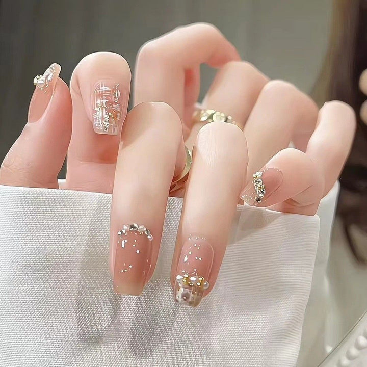 Elegant Rhinestone-Embellished Press-On Nail Tips Stornfield