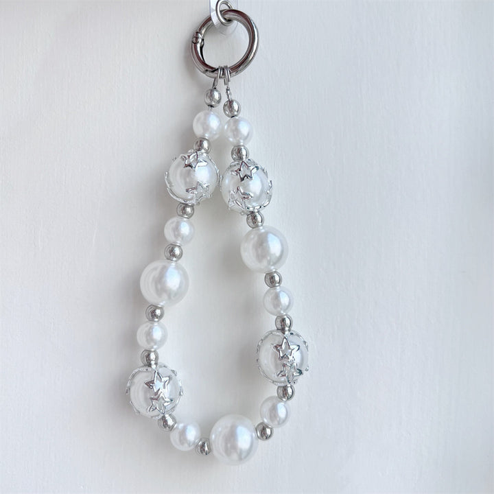Elegant Pearl-Embellished Charm Keychain Stornfield