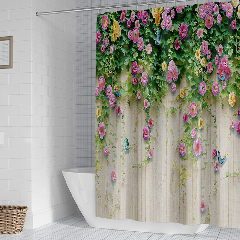 Rustic Garden-Themed Shower Curtain Stornfield