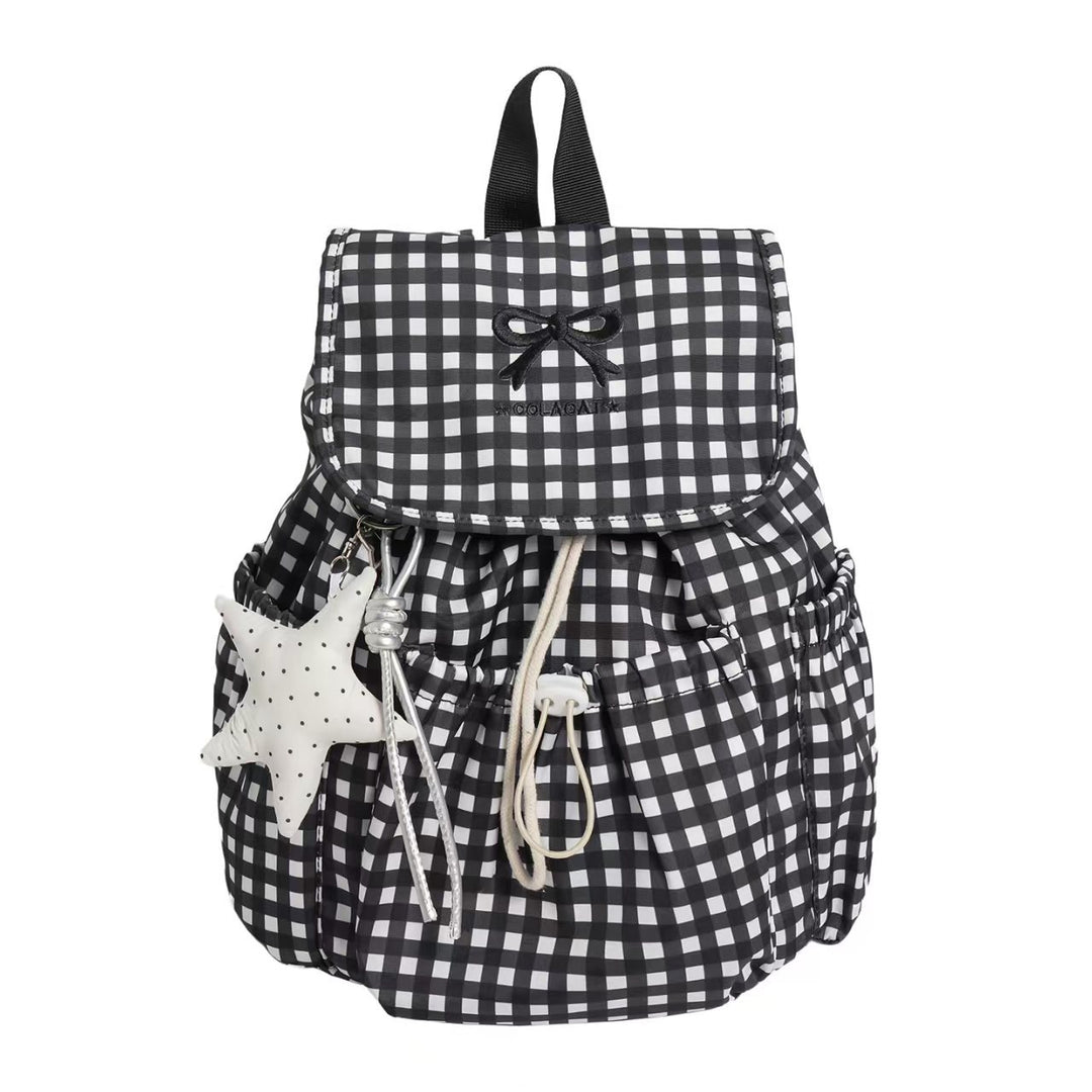 Cute Gingham Print Backpack Stornfield