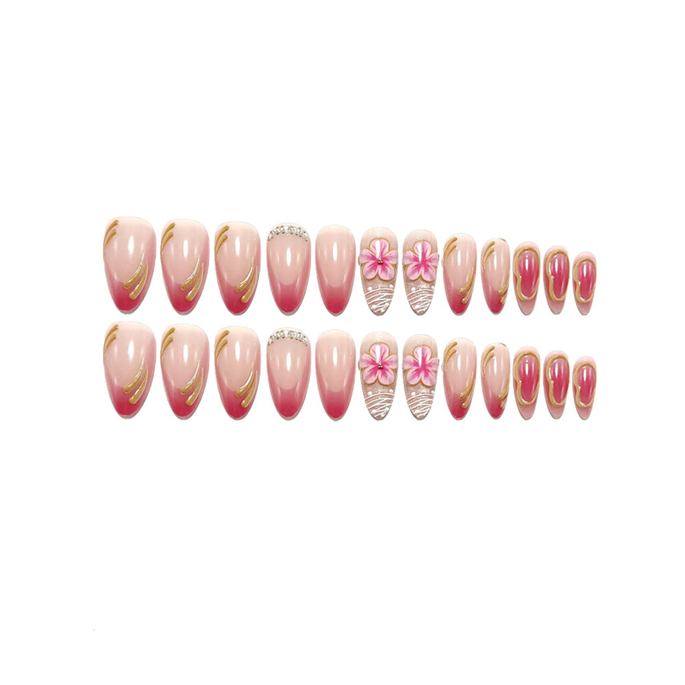 Artful Nail Extensions with Floral Design Stornfield