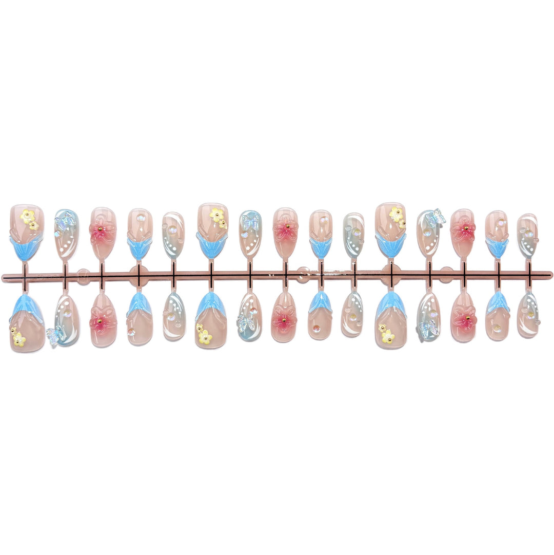 Floral Art Nail Design Press-On Set
