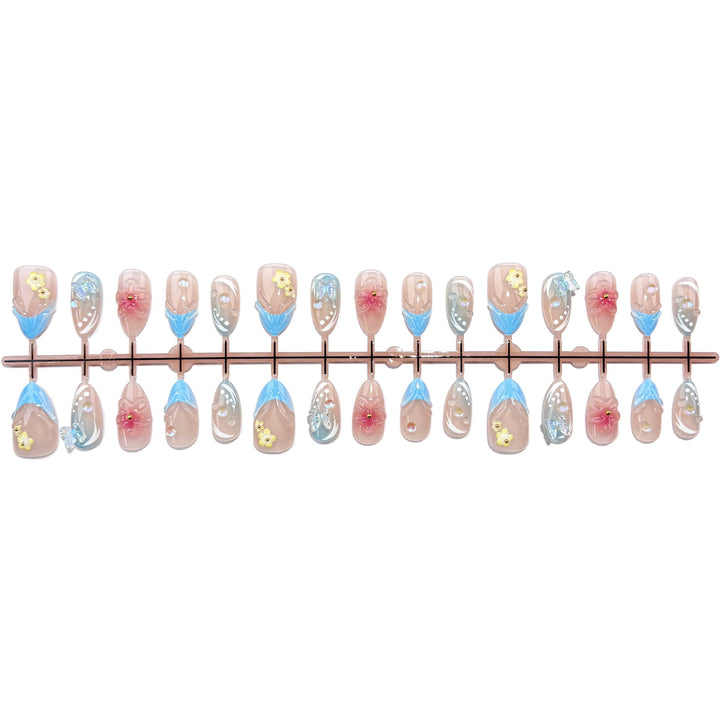 Floral Art Nail Design Press-On Set