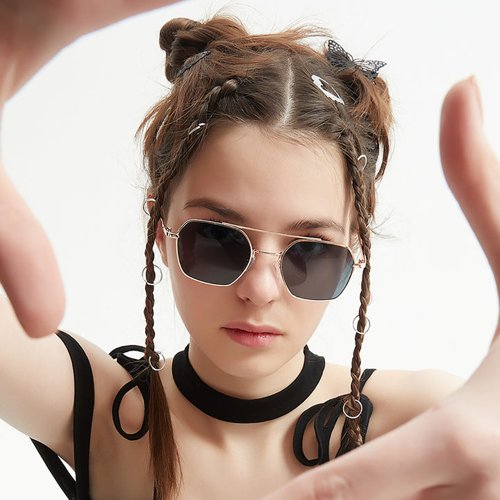 Women filigree sunglasses with elegant polygonal frame Stornfield