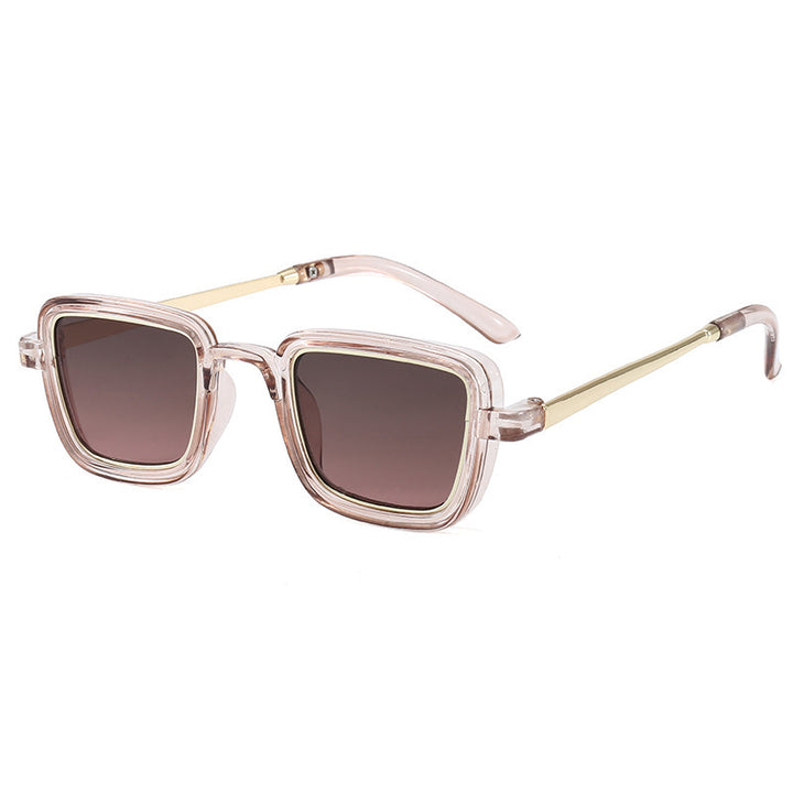 Women's square sunglasses with transparent frame and gold accents Stornfield