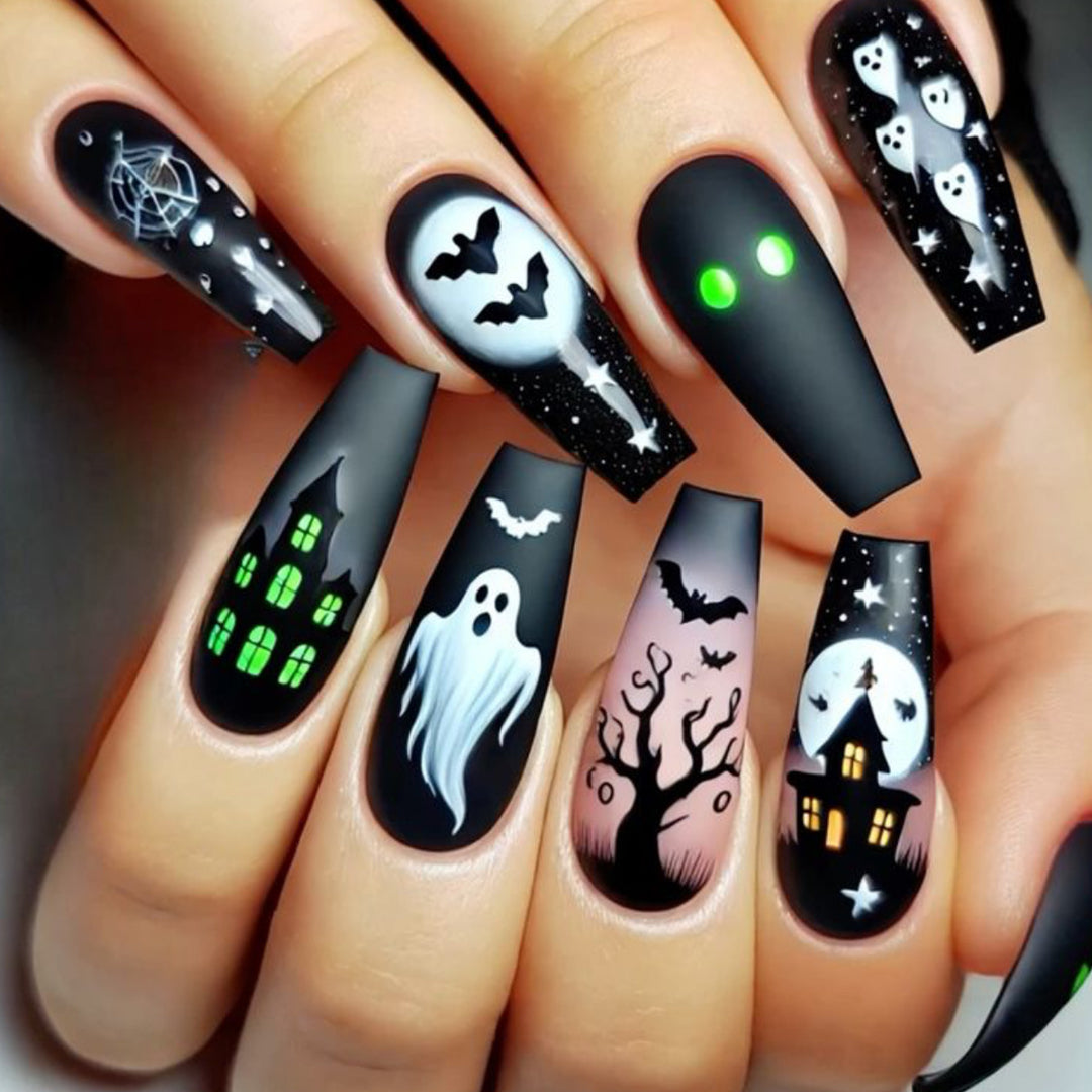 Spooky Gothic-Themed Nail Art Extensions Stornfield