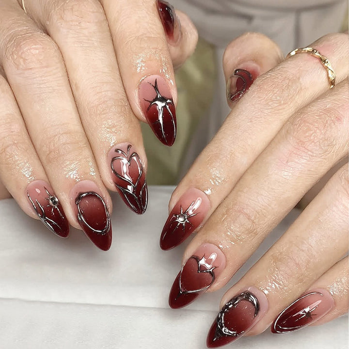 Artistic Floral Ombre Press-On Nails Stornfield