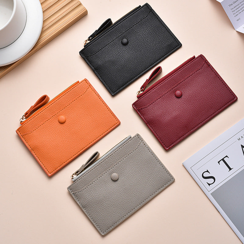 Textured  Leather Zip Card Holder Stornfield