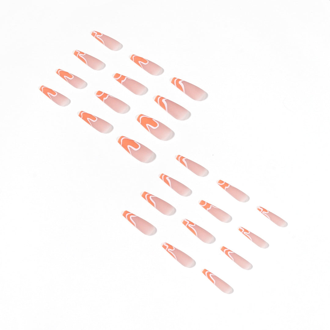 Artful acrylic nails with creative wave design Stornfield