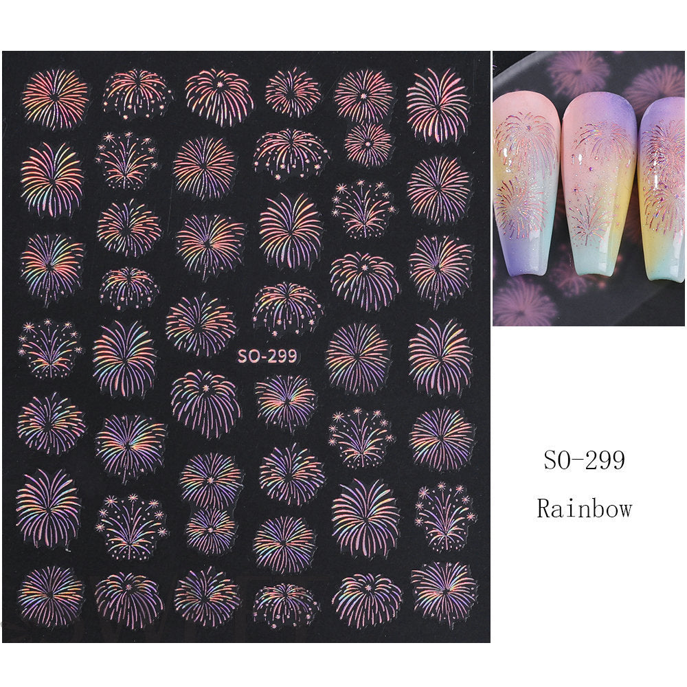 Laser Multi-Design Nail Art Sticker Sheet