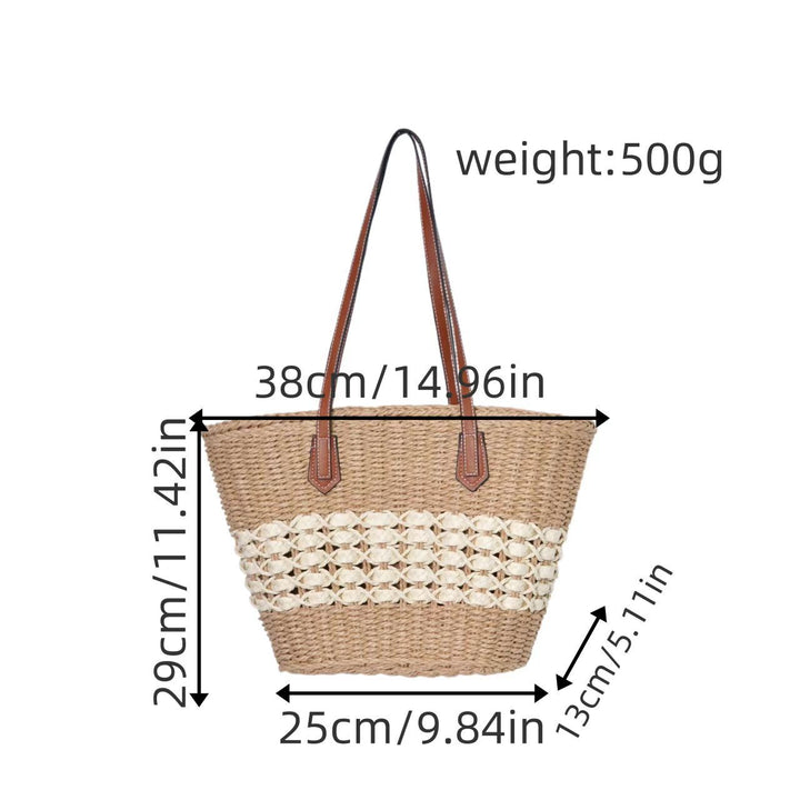 Braided shopping bag with faux leather handles Stornfield