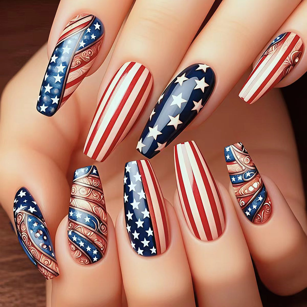 Nail art with creative patriot designs Stornfield