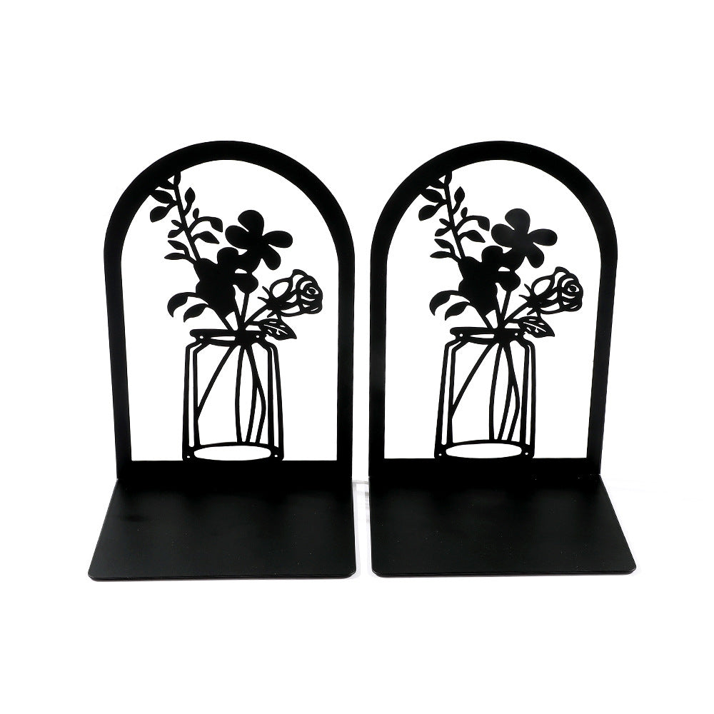 Elegant Floral Metal Bookends