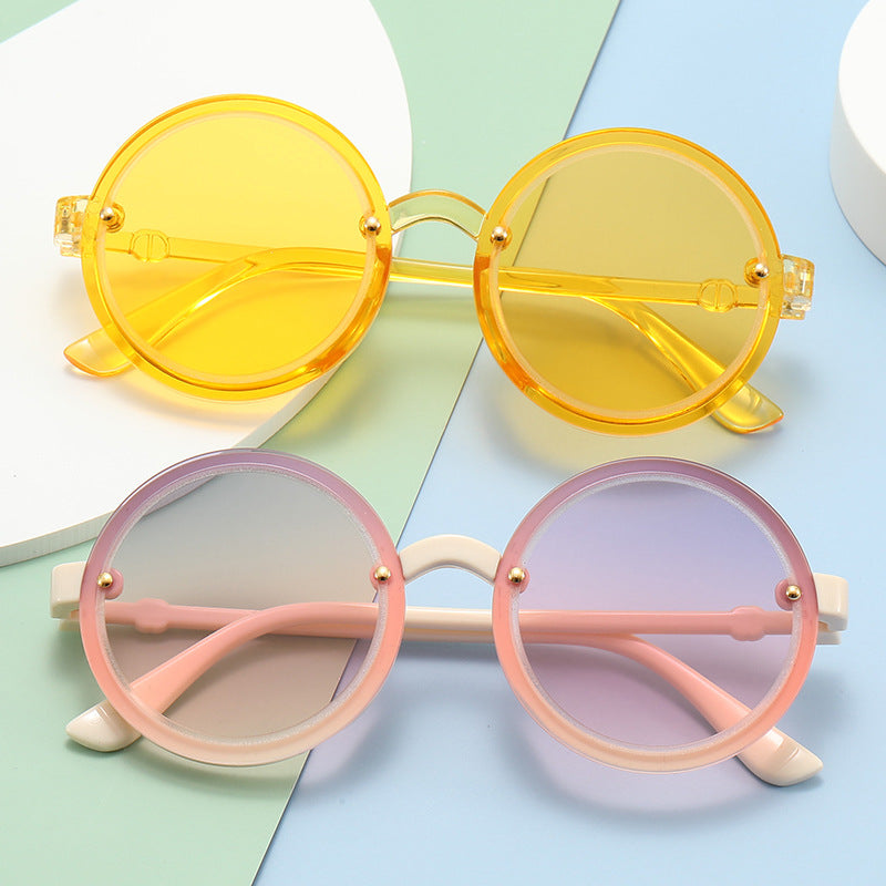 Women Round Sunglasses with Transparent Frame Stornfield