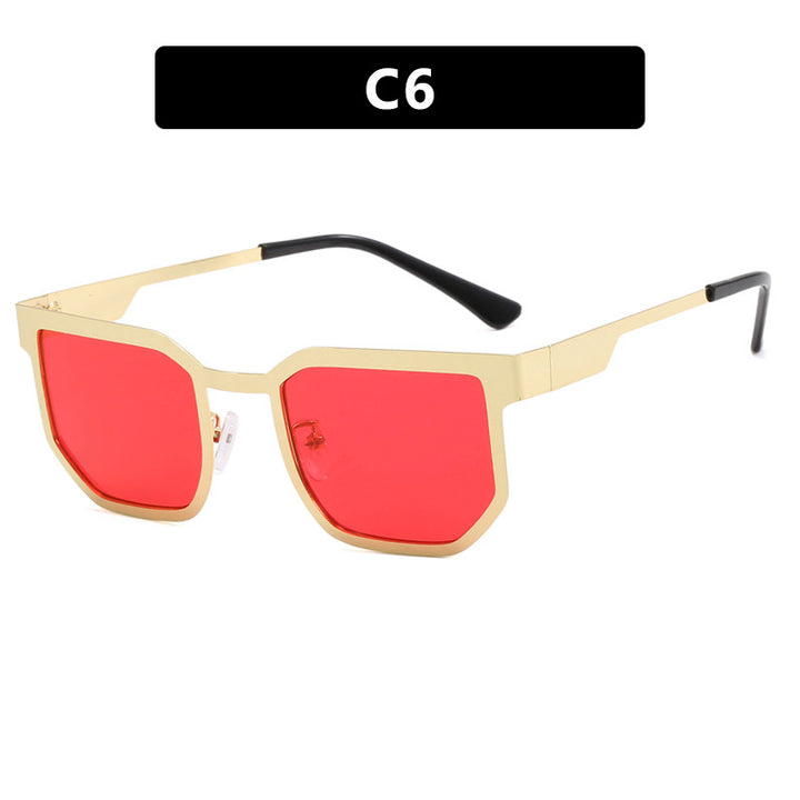 Ladies modern sunglasses in trendy rectangular design with narrow metal frame Stornfield