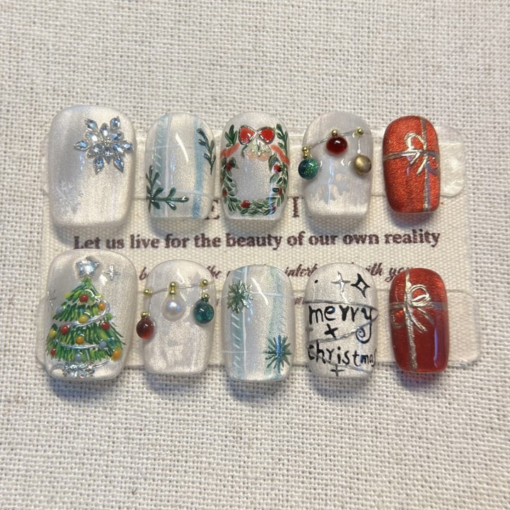 Festive Themed Press-On Nail Art Set 1790745834