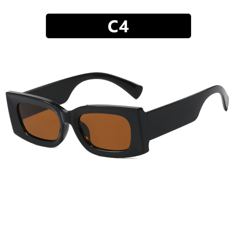 Women's fashionable square sunglasses with transparent frame and protective UV filter Stornfield