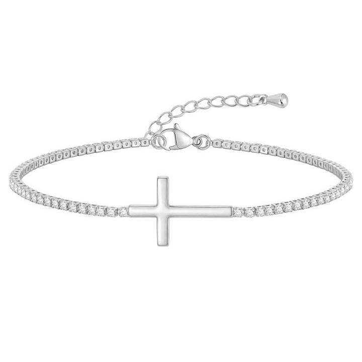 Crystal-Embellished Cross Charm Bracelet Stornfield