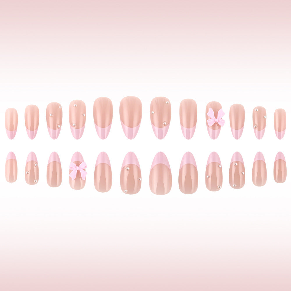 Elegant French Tip Press-On Nail Art Set Stornfield