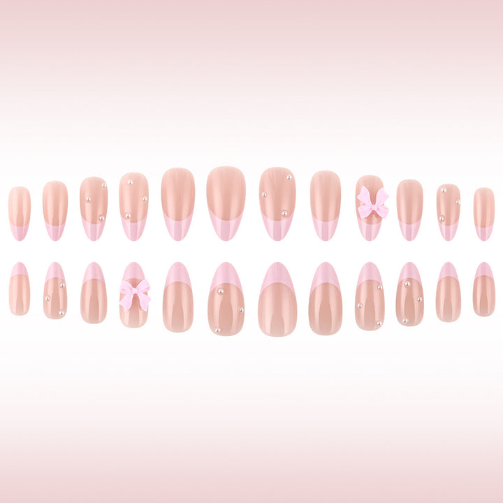 Elegant French Tip Press-On Nail Art Set Stornfield