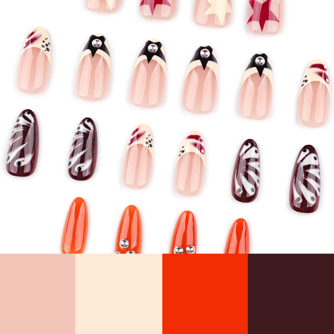 Artistic acrylic nails with creative 3D decorations Stornfield