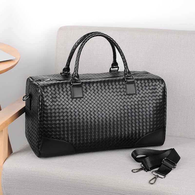 Woven Leather Travel Duffel Stornfield