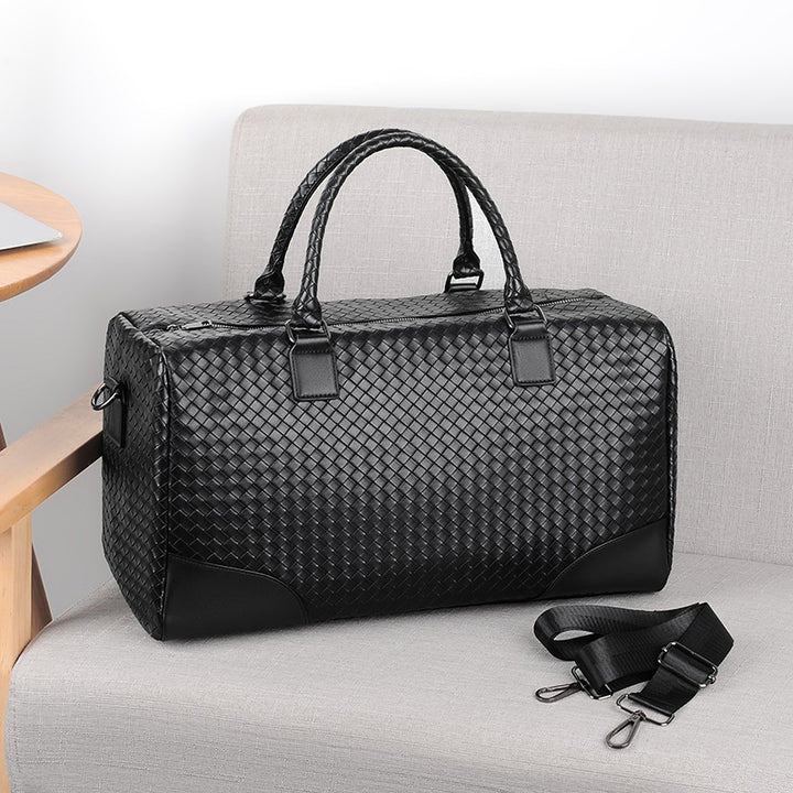 Woven Leather Travel Duffel Stornfield