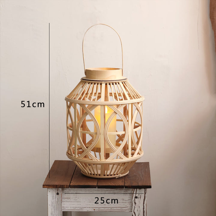 Handcrafted lantern made of rattan Stornfield