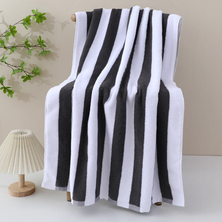 Luxurious Beach Towel With Elegant Striped Pattern Stornfield