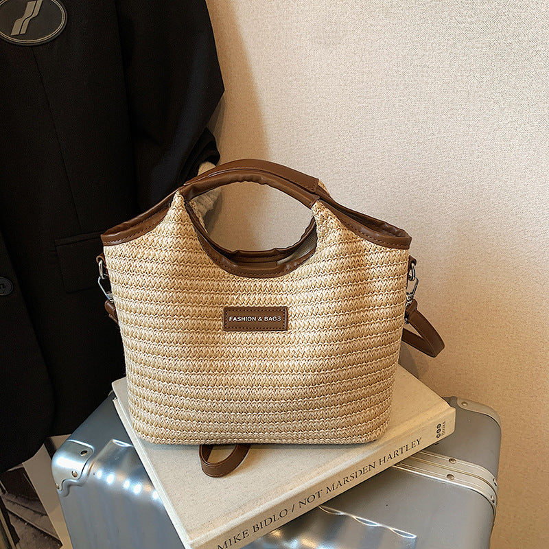 Stylish Woven Handheld Tote Bag