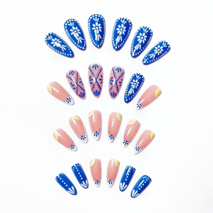 Creative artificial nails with fresh citrus design Stornfield