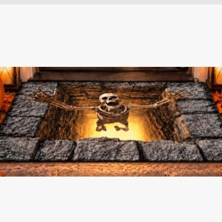 3D Skeleton-Themed Welcome Mat for Entryway