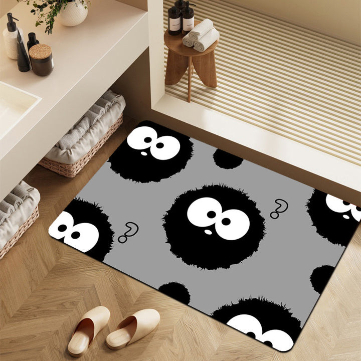 Cartoon Dinosaur-Themed Bathroom Mat