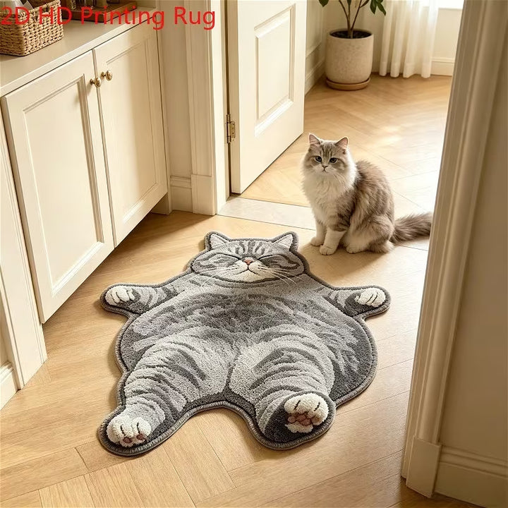 Playful Cat-Shaped Area Rug
