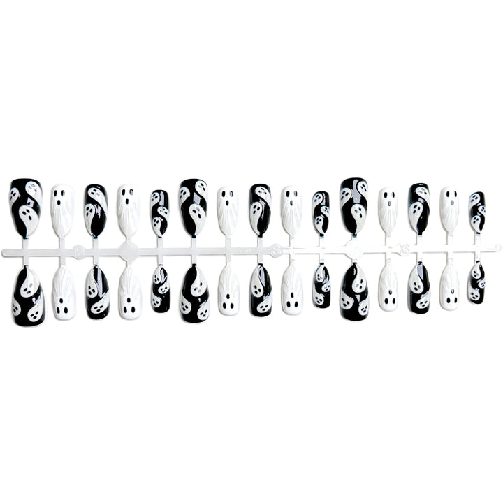 Artistic Ghost-Themed Press-On Nails