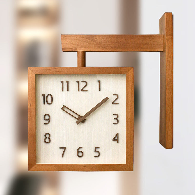 Stornfield | Two-Sided Corner Wall Wooden Analog Clock