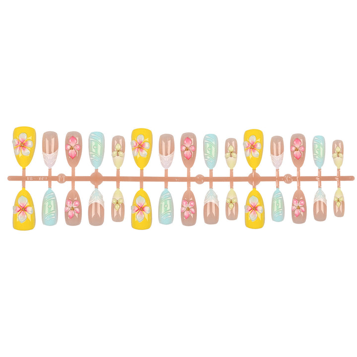 Floral Embellished Press-On Nail Set