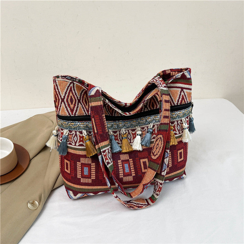 Artistic Geometric Print Tote Bag