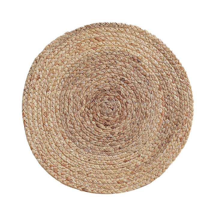 Beef woven jute rug with spiral pattern and flat structure