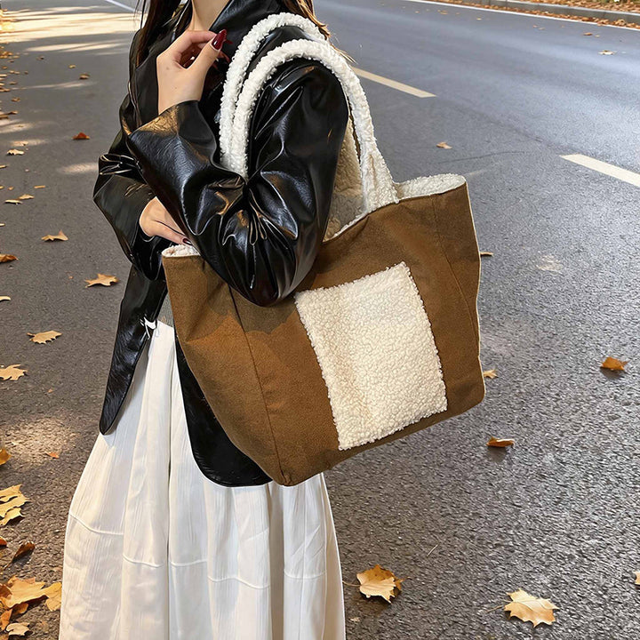 Cozy Sherpa Lined Tote Bag Stornfield