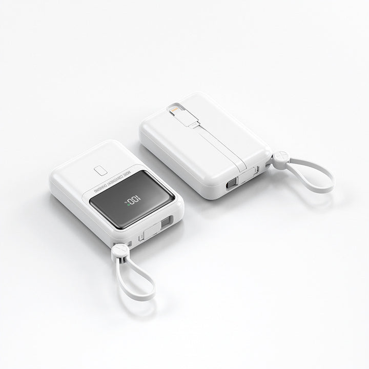 Compact power bank with integrated charging cable and digital display Stornfield