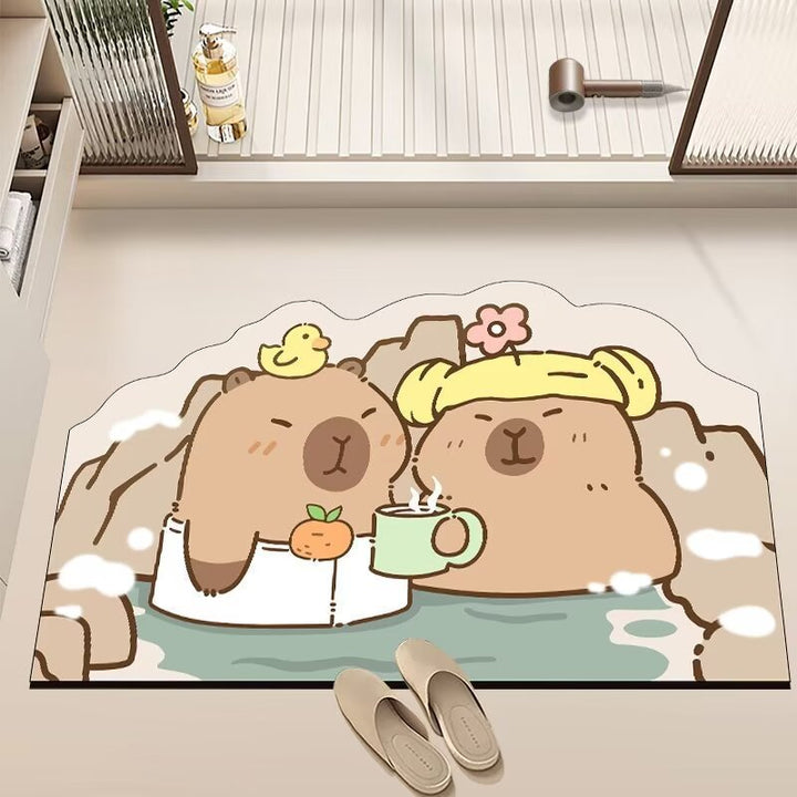 Playful Cartoon Design Bath Mat