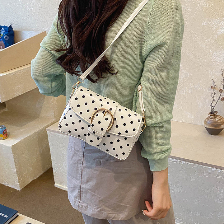 Polka Dot Patterned Crossbody Handbag