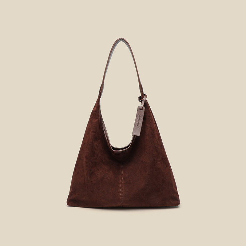 Suede Slouchy Shoulder Bag