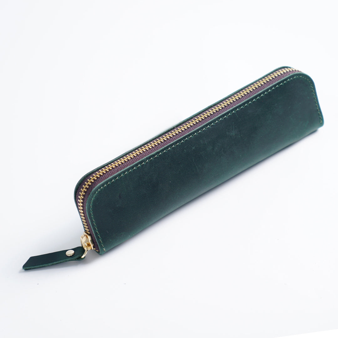 Premium Leather Zippered Pencil Pouch