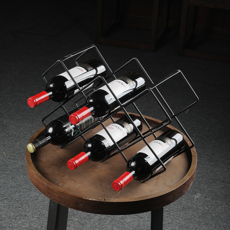 Unisex wine rack made of black metal Stornfield